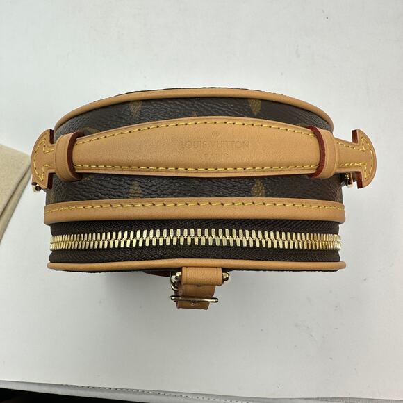Louis Vuitton Monogram Canvas Boite Chapeau Biscuit Round Bag Brown One Size - Picture 9 of 10